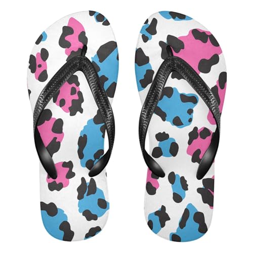 CEBUGI Unisex Flip Flop -Flat Sandal -NonSlip Couple Slippers -Natural Rubber Foam Soles Ultimate Comfort and Durability for Indoor Outdoor|Leopard Print