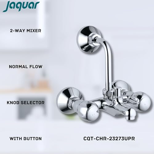 Image of JAQUAR CLARION Wall Mixer with Provision for overhead Shower with 115mm Long Bend Pipe on Upper Side, Connecting Legs & Wall Flanges