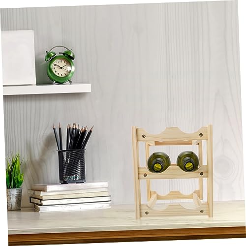 Soporte moderno de madera para botellas de vino miniatura 5