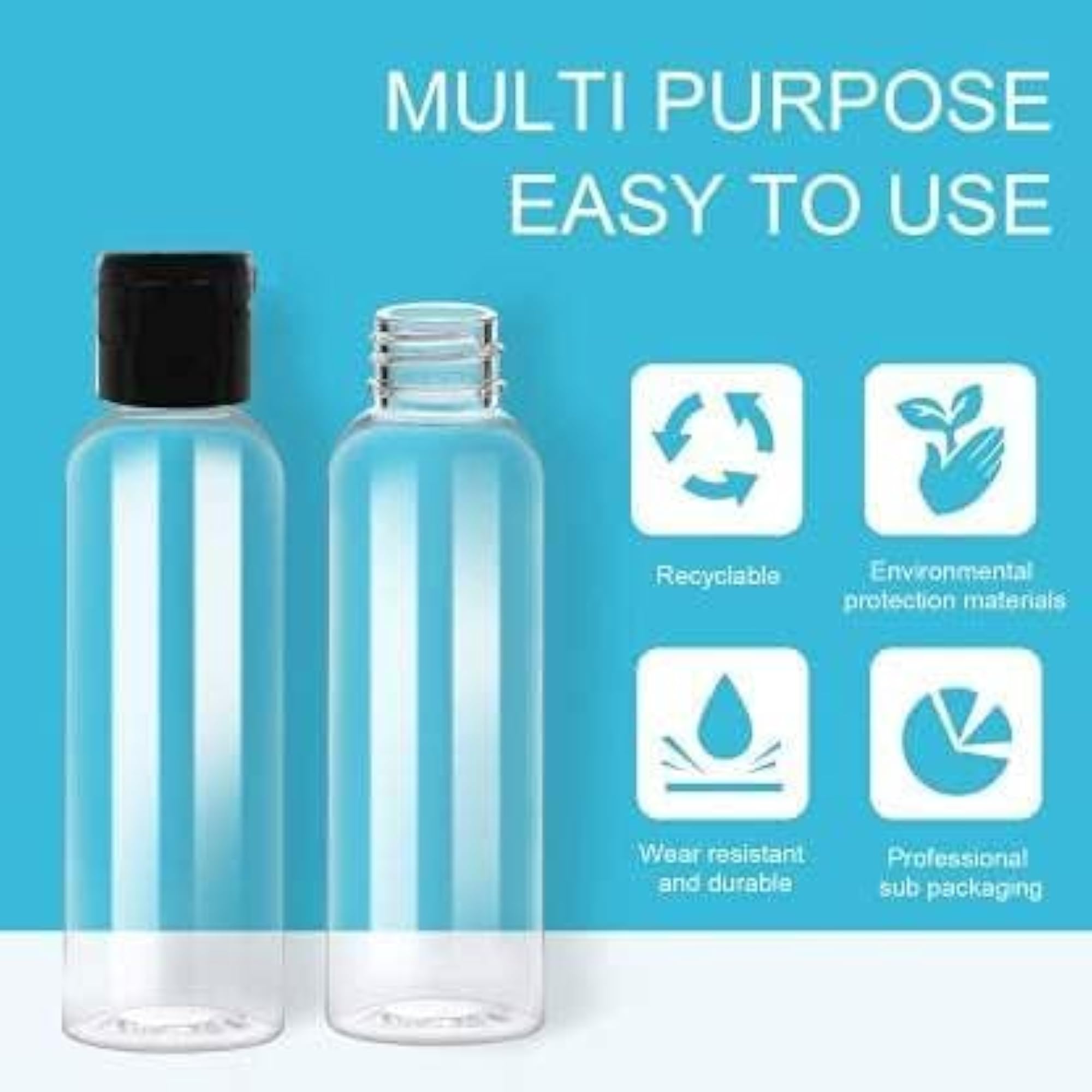 Empty Clear Plastic Bottles for Toiletries