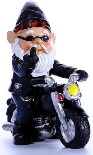 agctrler Gartenzwerg Motorrad Zwerge für den Garten, 13.3cmx13cm...