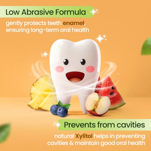 Image of LuvLap Baby Toothpaste for Kids 80gm + 25% Extra, Mix Fruit Flavour, SLS & Fluoride Free Baby Toothpaste, Removes Plaque, Prevents Bacteria & Cavities, Ensures Healthy Teeth & Gums, 12M+(Pack of 1)