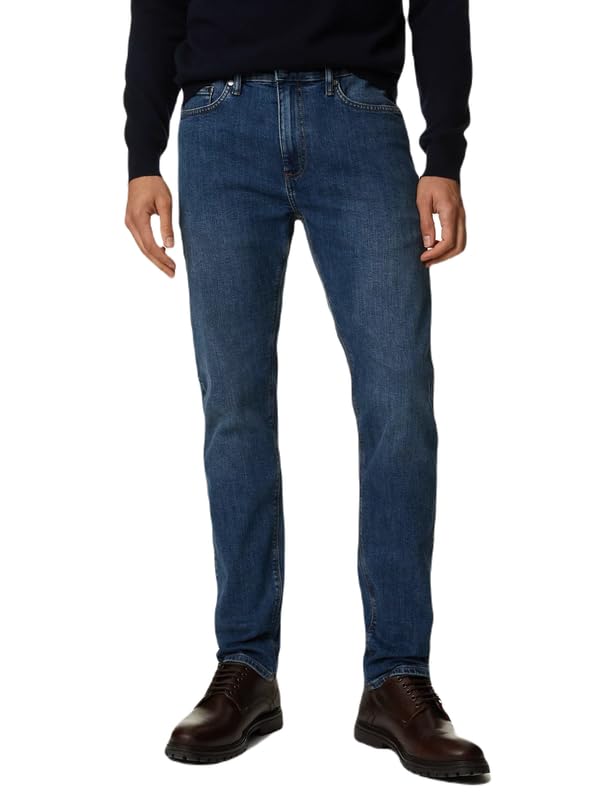 Image of Marks & Spencer Mens Light Wash Mid Rise Slim Fit Jeans