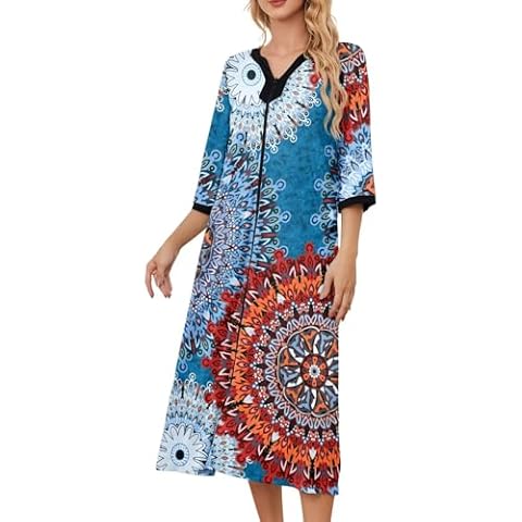 PITINAN Women's Zipper House Coat Cover