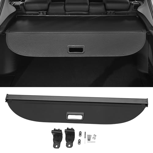 Motoforti Car Trunk Retractable Cargo Cover for BMW X1 F48 16-21 Rear Trunk Parcel Shelf Luggage Security Shield Shade, Canvas, with Accessories, Gloss Black