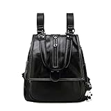 DEERWORD Mujer Bolsos Mochila Vestir 78247 Antirobo Pequeña Cuero Hombro Piel de PU Casual Bandolera Fekete