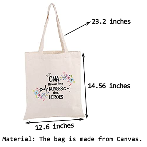 CNA Life Tote Bag Certified Nurse Assistant Gift CNA Because Even Nurses Need Heroes Canvas Tote Bag3