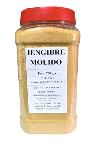 Jengibre en polvo 750 gr - sin aditivos ni conservantes - pelluz