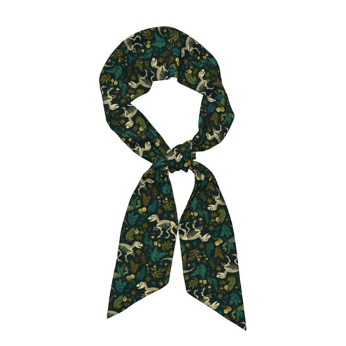GJLNTRF Dinosaur Skeletons Purse Scarf For Head Scarf Hair Accessory For Women, Fashion Neck Scarf, Handbag Handle Wrap, Multi-Use Satin Hair Neck Scarves