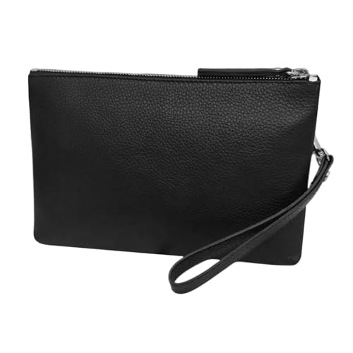 Look sobrio e classico: il raffinato nero della pochette si adatta perfettamente a qualsiasi stile e occasione, rendendola ideale sia per il lavoro che per il tempo libero.
