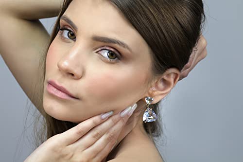 Boucles d'oreilles tanzanite or 14K anti-allergie légères faites main - 4