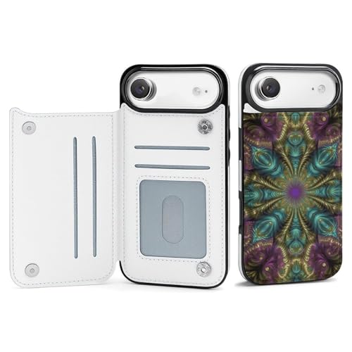Étui iPhone 17 Fractal Art coque mince porte-cartes pour homme et femme actif