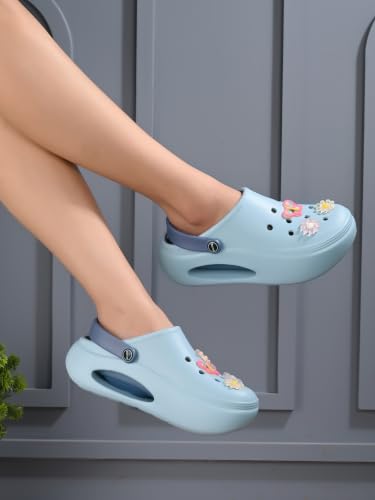 Image of DOCTOR HEALTH SUPER SOFT Women's Platform Clogs | Lightweight EVA Slip-On Garden Shoes with Adjustable Back Strap | Anti-Skid Cushioned Comfortable Casual Sandals for Indoor & Outdoor Wear
