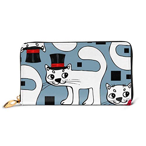 Preisvergleich Produktbild JHGFG Mode Handtasche Reißverschluss Brieftasche Weiß Katze Rot Telefon Kupplung Geldbörse Abendkupplung Blockieren Leder Brieftasche Multi Card Organizer