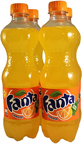 European Fanta Orange Soda - Pack de 4 botellas de 500 ml