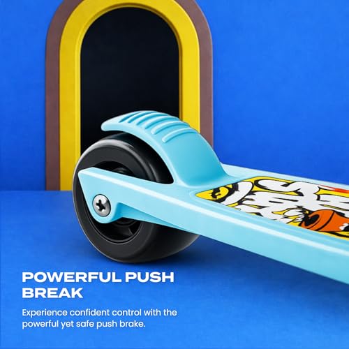 Image of TALIO Kids Kick Scooter for 2-5 Years Boys & Girls- Foldable 3-Wheel Scooter with LED Wheels, 4 Adjustable Heights, BIS Certified, 30kg Capacity - Blue & Yellow (GK-103 /01)