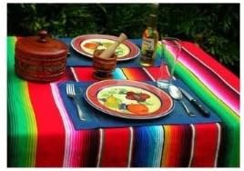 Mexican Serape Saltillo Blanket Heavy Authentic Throw 58" X 78" Table Cloth, Curtain