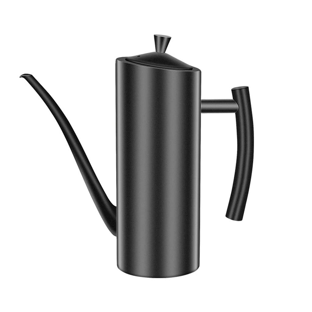 BRYER Olivenölspender Flasche,Edelstahl Auslaufsicherer Öltopf mit tropffreiem Ausgießer Ölkanne Topf Drizzler, Ölspender Küche Vorratsbehälter(Size:1000ML,Color:Schwarz)