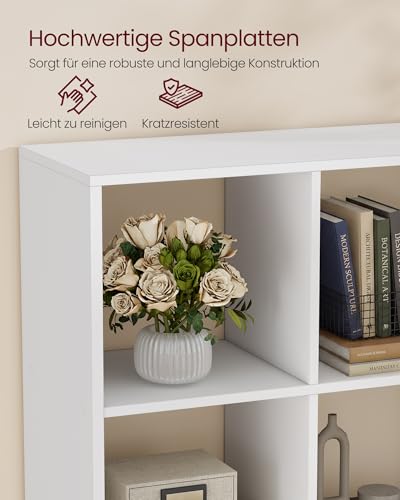 VASAGLE Bücherregal, Regal mit 3 Ebenen, offene Fächer, 66,4x30x98 cm – Ansicht 4