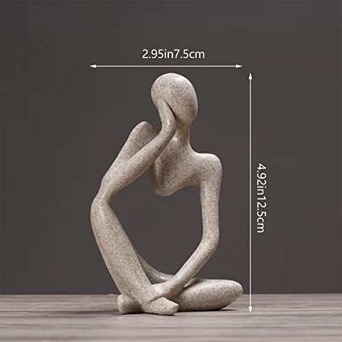 Thinker Statues And Sculptures, Sandstone Resin Thinker Statue Ornaments, Abstract Style Sculptures, Housewarming Gifts, Housewarming Decorations, Living Room Dining Desk Decorations (Right, Small) #TOP6