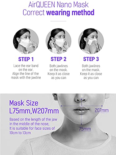 Black Air Queen Nanofiber Filter Face Mask 10 Pcs - Made In Korea #TOP5