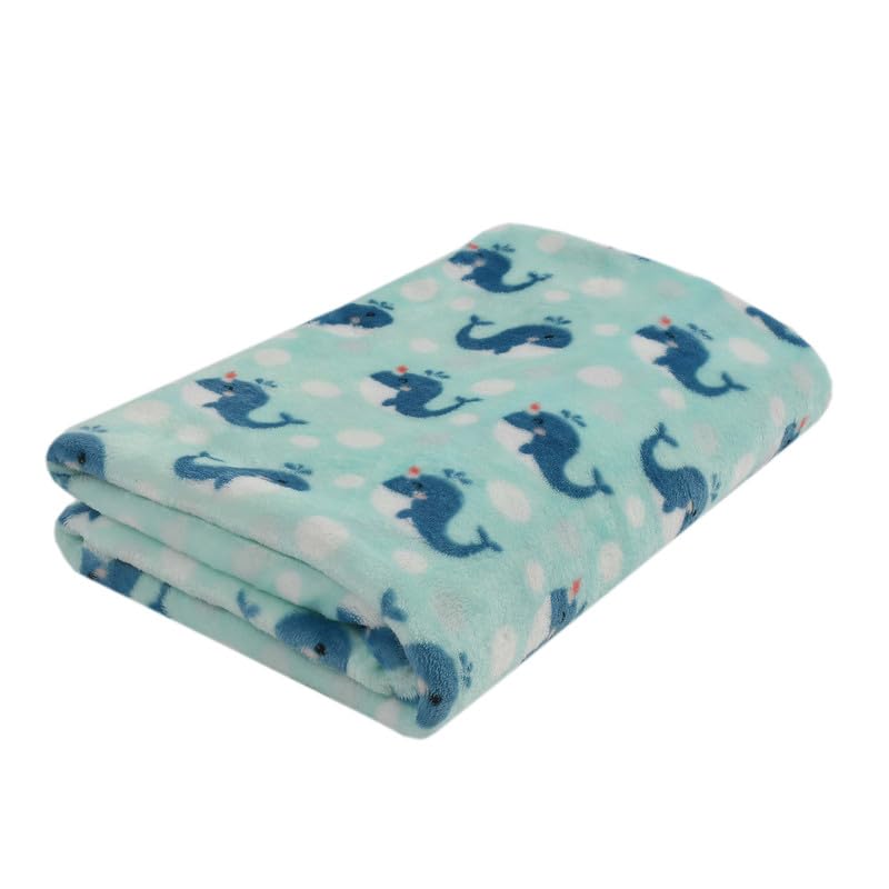 Image of Florida All Season AC Baby Blanket Swaddler Wrapper Flannel Soft and Comfortable for 0-5 Years Babies with Dolphin Print-Dolphin Blue
