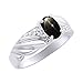 Imagen de Juego de anillos de zafiro con estrella negra y diamante en oro blanco de 14 quilates y piedra de nacimiento