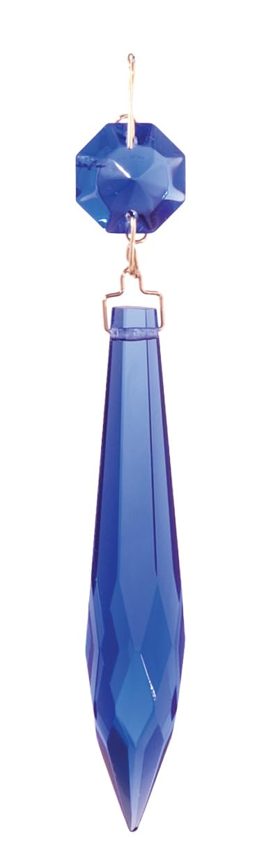 B&amp;P Lamp® 3 Inch Cobalt Blue U-Drop Lamp Crystal Chandelier Light Replacement Pendant Prism