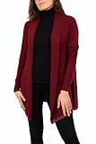 STYLE ÉLÉGANT & POLYVALENT Cardigan long bordeaux au design ouvert, idéal pour un look chic au bureau, en sortie ou au quotidien.
