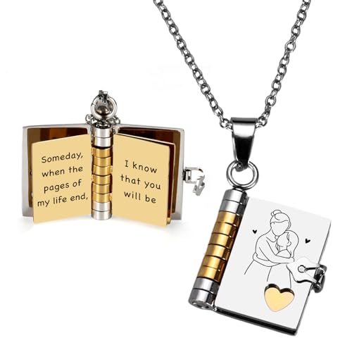 To My Daughter Necklace from Mom College Dorm Room Essentials for Daughter A Letter for My Daughter Book Necklace Gifts for Female Women Jewelry Girl Pendant Birthday Graduation Her Christmas