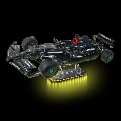 ZQYALPSID Lego F1 Display Stand,Acrylic LED Display Stand for Lego Technic AMG F1 W14 E Performance Race Car Building Set,Display Stand with Luminous Base for LEGO 42171,42206, 42096, 42161, 42207
