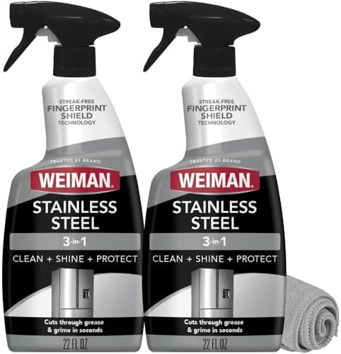 Weiman Stainless Steel Cleaner & Polish, 2 Pack, Anti Fingerprint...