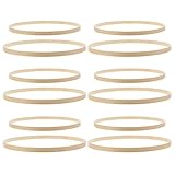 CALLARON 12 Aros de Bambú Beige para Manualidades de Pared y Bodas, Ligeros y Reutilizables Estilo Rústico y Estética Natural, Ideales para Aros de Floral y Anillos Artesanales