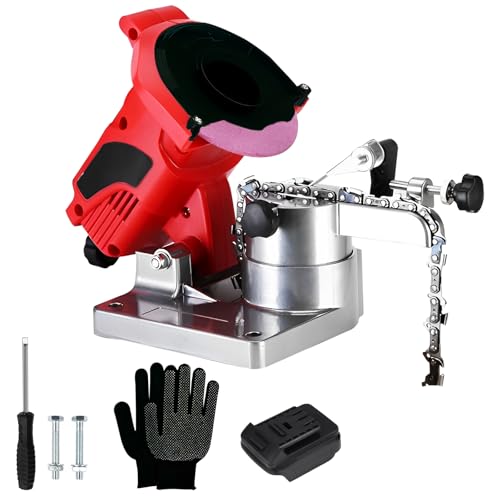 Afilador Cadena Motosierra, Afiladora Ajustable con Ángulo Doble de 70° y Modo Inverso, Afilar Motosierra Portátil para Cadenas de 12-20'