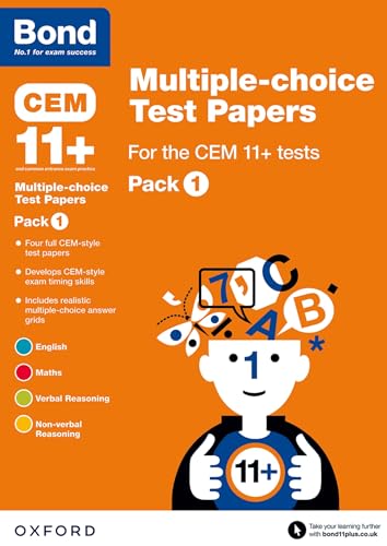  Bond 11+ Multiple-choice Test Papers for the CEM 11+ Tests Pack 1: Ready for the 2025 Cambridge Select Insight exam