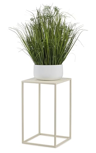 HowHomely Support de fleurs en métal couleur crème 40 cm de haut – Support de fleurs solide et robuste en métal – Support pour plantes pour la décoration dans le salon, la chambre ou le bureau