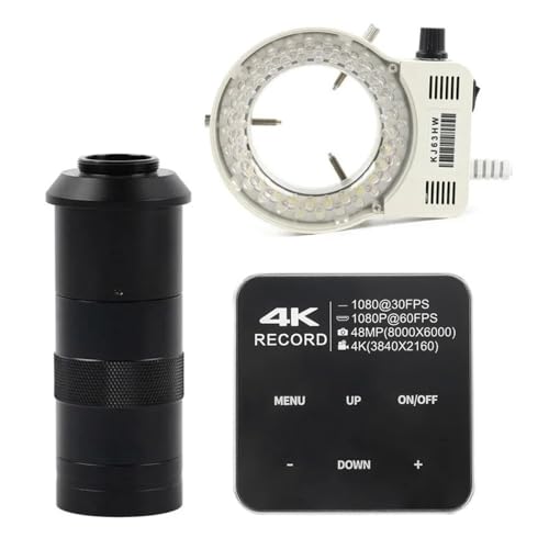 Microscope 48MP 4K Digital HDMI USB Microscope Camera Touch Panel with 100X Lens Light for Phone Repair Soldering