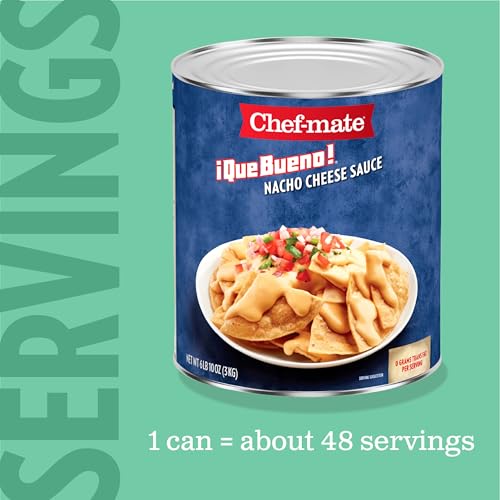 Image of Chef-mate Que Bueno Nacho Cheese Sauce and Queso, Canned Food, 106 oz (#10 Can Bulk)