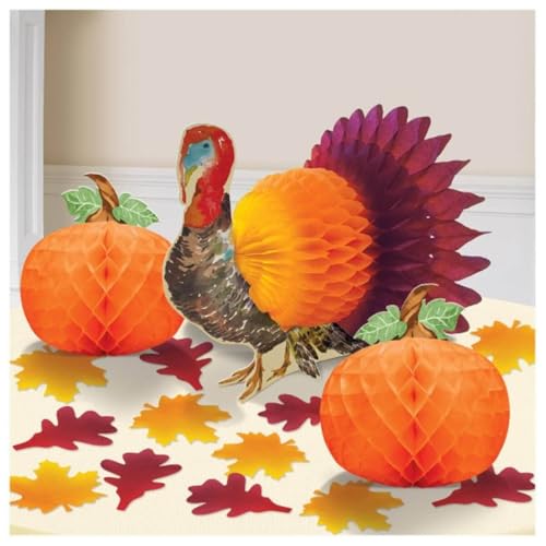 Traditional Thanksgiving Table Decorating Kit (15-Pack) - Classic & Festive Centerpiece, Perfect for Family Gatherings