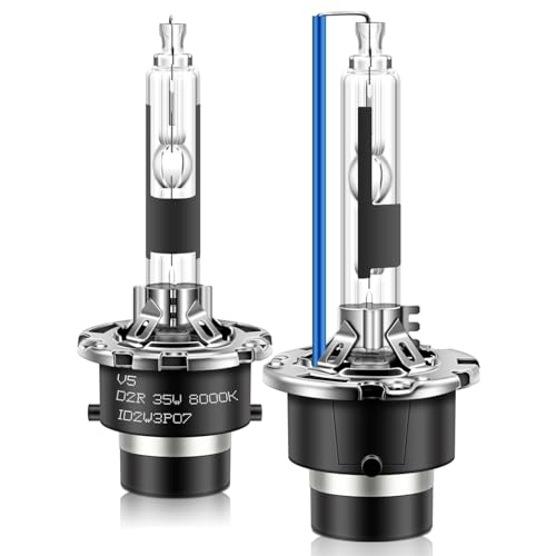 Erato D2R HID Xenon Replacement Bulbs 35W 8000k Xenon Bulbs With Metal Stents Base Special Car Bulbs High Low Beam Replacement Lights 2 Pack(8000K, D2R)