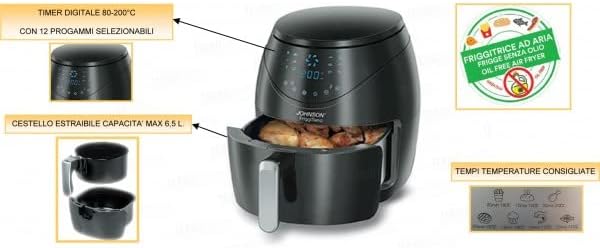 Friggitrice Ad Aria 5 Litri 1450W Forno, Tempo Temperatura Regolabili Friggitrice Ad Aria 5 Litri 1450W Forno, Tempo Temperatura Regolabili