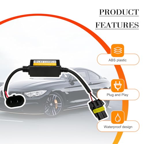 2PCS Car LED Canbus Error Free Decoder HB4 Anti-Flicker miniatura 5