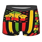 Caleçon Homme Poing Levé Contre Le Drapeau Américain pour La Commémoration De Juneteenth sous Vêtement avec Ceinture Élastique Nouveau Boxer en Classique, pour Petit Ami, Pères, 2XL