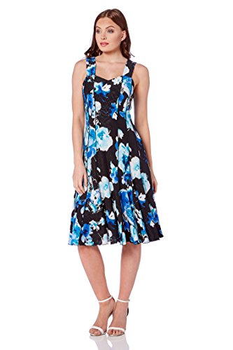 roman originals blue black dress Originals: Color:M-Light Royal Blue Black White Midi Dress Style:CM6375D