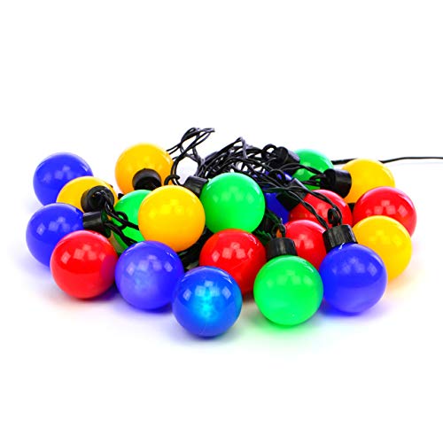 Preisvergleich Produktbild Nipach GmbH LED Partylichterkette Partybeleuchtung Lichterkette für Weihnachten Hochzeit Kindergeburtstag 20 Leuchtkugeln mit Trafo innen & außen bunt