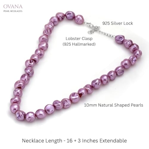 Image of OVANA Pearl Necklace | Fitted With Silver Lock | Statement Necklace | Gifts for Girlfriend | Gift for Sister, Bhabhi | Gifts for Women and Girls | Gift for Her | 925 Silver Hallmarked Lock