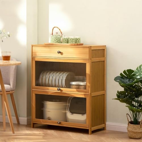 TIMDU �L�b�`�����[���b�N �H��I �|�� ���[�����o���t�� ��32cm ��e�ʃX�g���[�W �h�o �g�ݗ��Ă��ȒP �ȃX�y�[�X �L�b�`���A���r���O���[���A�Ƒ��ł̎g�p�ɓK���Ă��܂� (�؂̐F,70*32*84cm)