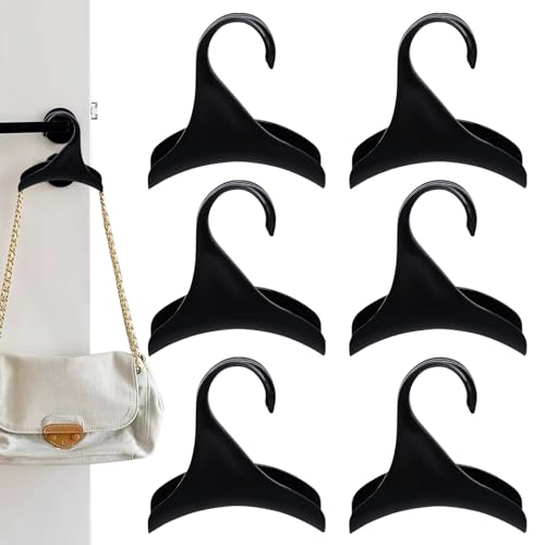 6 Pcs Purse Handbag Hanger Hooks Closet, Unique Twist Design Bag Hanger Purse Hooks, Handbag Storage Hooks, Bag Rack Organizer for Hanging Tote Bag Purses Backpack Satchels Scarves Hat Belt Tie