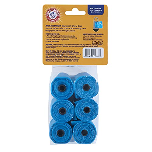 Arm & Hammer Easy-Tear Disposable Dog Poop Bag Refills, Fresh Scent Odor Control, Blue, 90 Dog Poop Bags 7 x 2.5 Inches - image 3
