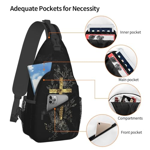 Jesus Sling Backpack,Fashion Shoulder Bags Adjustable Crossbody Chest Bag for Women Men Travel Hiking Daypack4